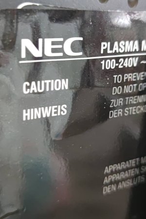 Televizyon 109 NEC plazma TV Ekranı kırık