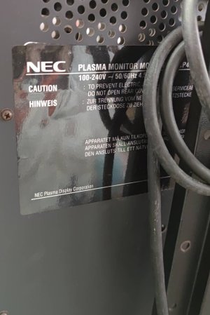 Televizyon 109 NEC plazma TV Ekranı kırık